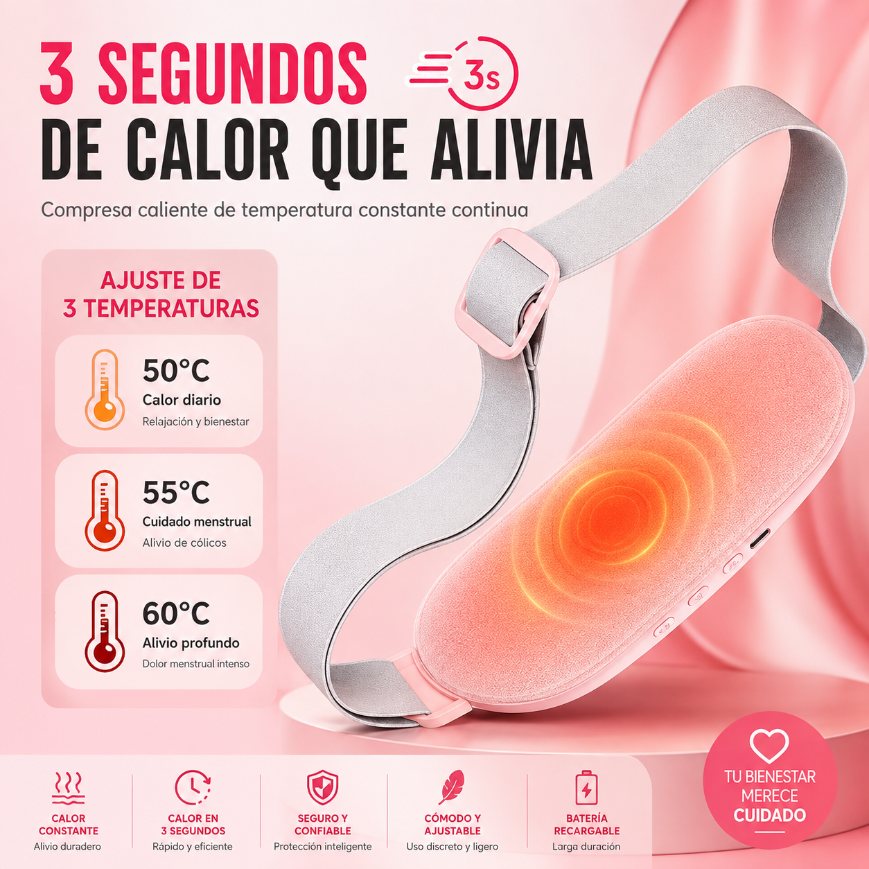 Cinturón térmico menstrual