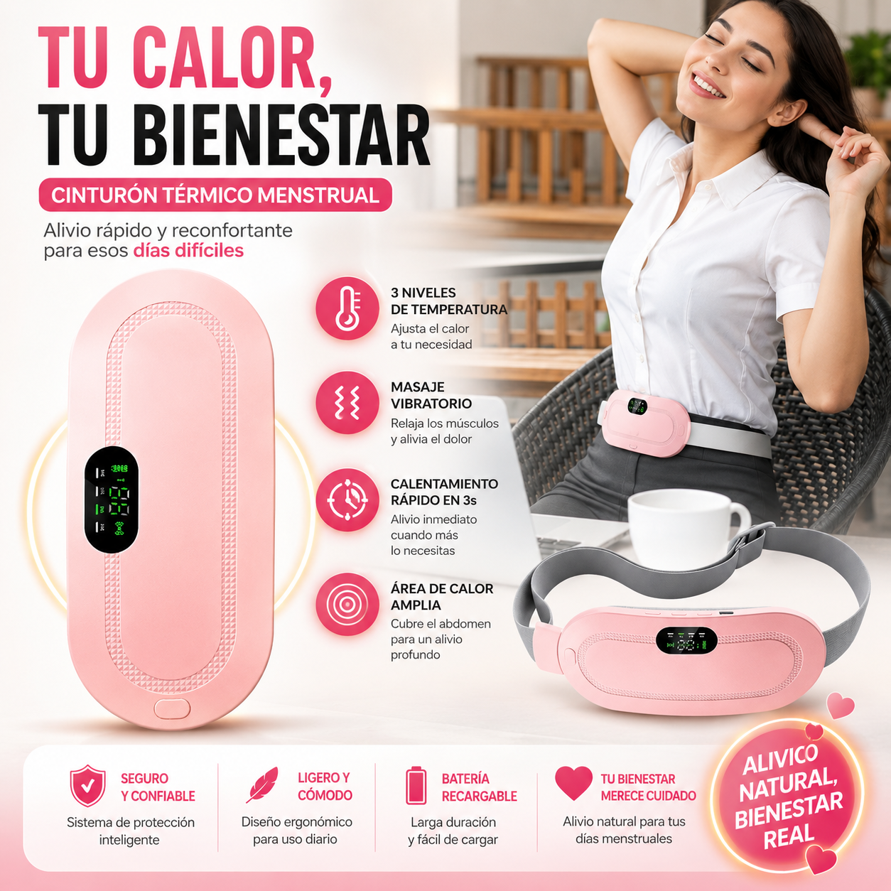Cinturón térmico menstrual